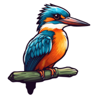 Colorful Kingfisher bird pop art style, Kingfisher Sticker, pastel cute colors, . png