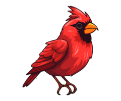 rojo cardenal en árbol rama, rojo cardenal logo, rojo cardenal pegatina, ai generado. png