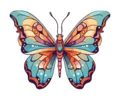 colorida borboleta logotipo, borboleta adesivo, pastel fofa cores, ai gerado. png