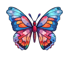 colorida borboleta logotipo, borboleta adesivo, pastel fofa cores, ai gerado. png