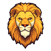 Lion tête logo mascotte faune animal illustration, génératif ai. png