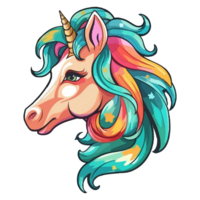 unicorn modern pop art style, Colorful unicorn illustration, pastel sticker cute colors, . png