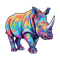 coloré rhinocéros moderne pop art style, rhinocéros illustration, Facile Créatif conception, ai généré. png