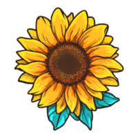 Sonnenblume modern Pop Kunst Stil, Sonnenblume Illustration, einfach kreativ Design, ai generiert. png