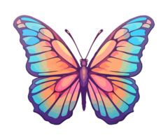 bunt Schmetterling Logo, Schmetterling Aufkleber, Pastell- süß Farben, ai generiert. png