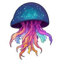 Colorful jellyfish Logo pop art style, jellyfish Sticker, pastel cute colors, . png