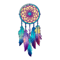 Apanhador de Sonhos boho estilo Magia ritual sonhos, Apanhador de Sonhos decorado, astrologia, espiritualidade, Magia símbolo. étnico tribal elemento, ai gerado. png