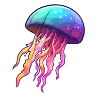 Colorful jellyfish Logo pop art style, jellyfish Sticker, pastel cute colors, . png