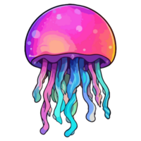 colorida medusa logotipo pop arte estilo, medusa adesivo, pastel fofa cores, ai gerado. png