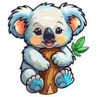 koala modern pop- konst stil, färgrik koala illustration, koala pastell klistermärke söt färger, ai genererad. png