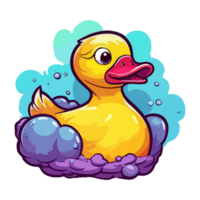 Colorful Rubber duck modern pop art style, colorful Rubber duck illustration, simple creative design. . png