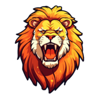 lejon huvud logotyp maskot vilda djur och växter djur- illustration, generativ ai. png