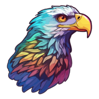 Colorful eagle Head Logo pop art style, eagle face Sticker, pastel cute colors, . png