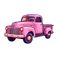 Colorful Old Farm Truck pop art style, Old Farm Truck Sticker, pastel cute colors, retro truck, . png