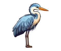 blauw reiger logo, blauw reiger sticker, pastel schattig kleuren, ai gegenereerd. png