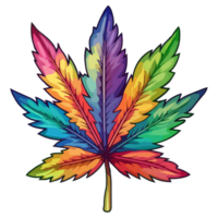 vistoso marijuana hierba hoja moderno popular Arte estilo, canabis pegatina, pastel linda colores, ai generado. png