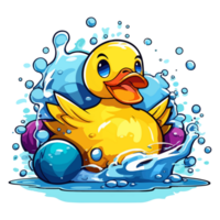 Colorful Rubber duck modern pop art style, colorful Rubber duck illustration, simple creative design. . png