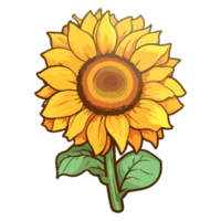 Sunflower modern pop art style, Sunflower illustration, simple creative design, . png