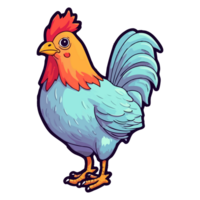 colorato pollo Gallo moderno pop arte stile, pollo Gallo illustrazione, pastello carino colori, ai generato. png