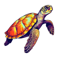 kleurrijk zee schildpad modern knal kunst stijl, zee schildpad illustratie, gemakkelijk creatief ontwerp, ai gegenereerd. png