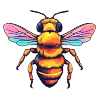 Bee modern pop art style, Colorful Bee illustration, pastel cute colors, . png