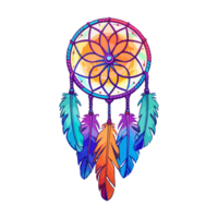 dromenvanger boho stijl magie ritueel dromen, dromenvanger versierd, astrologie, spiritualiteit, magie symbool. etnisch tribal element, ai gegenereerd. png