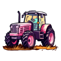 coloré tracteur ferme pop art style, tracteur ferme autocollant, pastel mignonne couleurs, ai généré. png