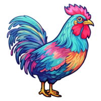 Colorful Chicken Rooster modern pop art style, Chicken Rooster illustration, pastel cute colors, . png