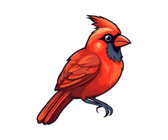 rouge cardinal sur arbre bifurquer, rouge cardinal logo, rouge cardinal autocollant, ai généré. png