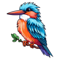 kleurrijk ijsvogel vogel knal kunst stijl, ijsvogel sticker, pastel schattig kleuren, ai gegenereerd. png