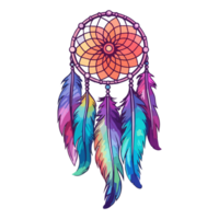 Apanhador de Sonhos boho estilo Magia ritual sonhos, Apanhador de Sonhos decorado, astrologia, espiritualidade, Magia símbolo. étnico tribal elemento, ai gerado. png