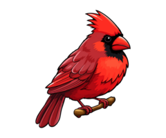 rouge cardinal sur arbre bifurquer, rouge cardinal logo, rouge cardinal autocollant, ai généré. png