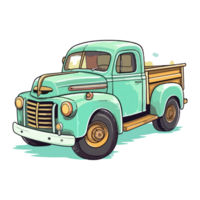 Colorful Old Farm Truck pop art style, Old Farm Truck Sticker, pastel cute colors, retro truck, . png