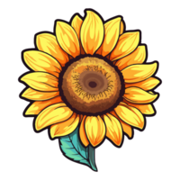 Sunflower modern pop art style, Sunflower illustration, simple creative design, . png