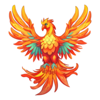 místico mítico personagem Fénix, Fénix pássaro em uma transparente fundo, Fénix logotipo, ai gerado. png
