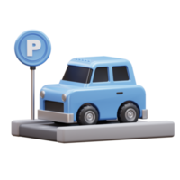 carro estacionamento 3d ilustração png