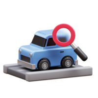 Car Search 3D Illustration png