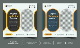 Corporate social media banner design template vector