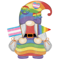 Gnome Watercolor pride month Clipart, Gnome pride, Cute gnome png