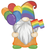 Gnome Watercolor pride month Clipart, Gnome pride, Cute gnome png