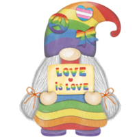 Gnome Watercolor pride month Clipart, Gnome pride, Cute gnome png