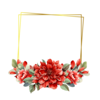 Gold geometrisch Blumen- Grün Blätter Frames png