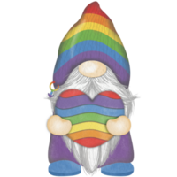 Gnome Watercolor pride month Clipart, Gnome pride, Cute gnome png