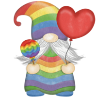 gnome vattenfärg stolthet månad ClipArt, gnome stolthet, söt gnome png