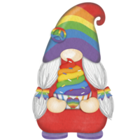 Gnome Watercolor pride month Clipart, Gnome pride, Cute gnome png