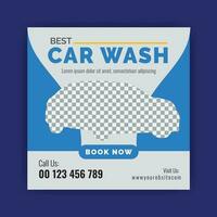 Car washing service social media post design, Web internet ads template. vector