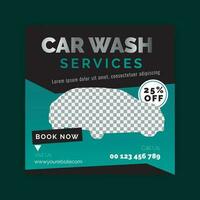 Car washing service social media post design, Web internet ads template. vector