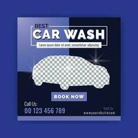Car washing service social media post design, Web internet ads template. vector