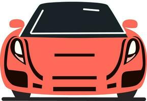 Front View of Flat Car Icon In Pastel Red Color. vector