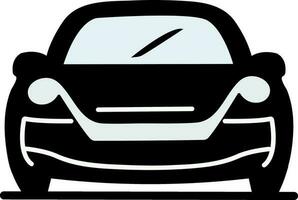 Front View of Car Icon In Black Color. vector